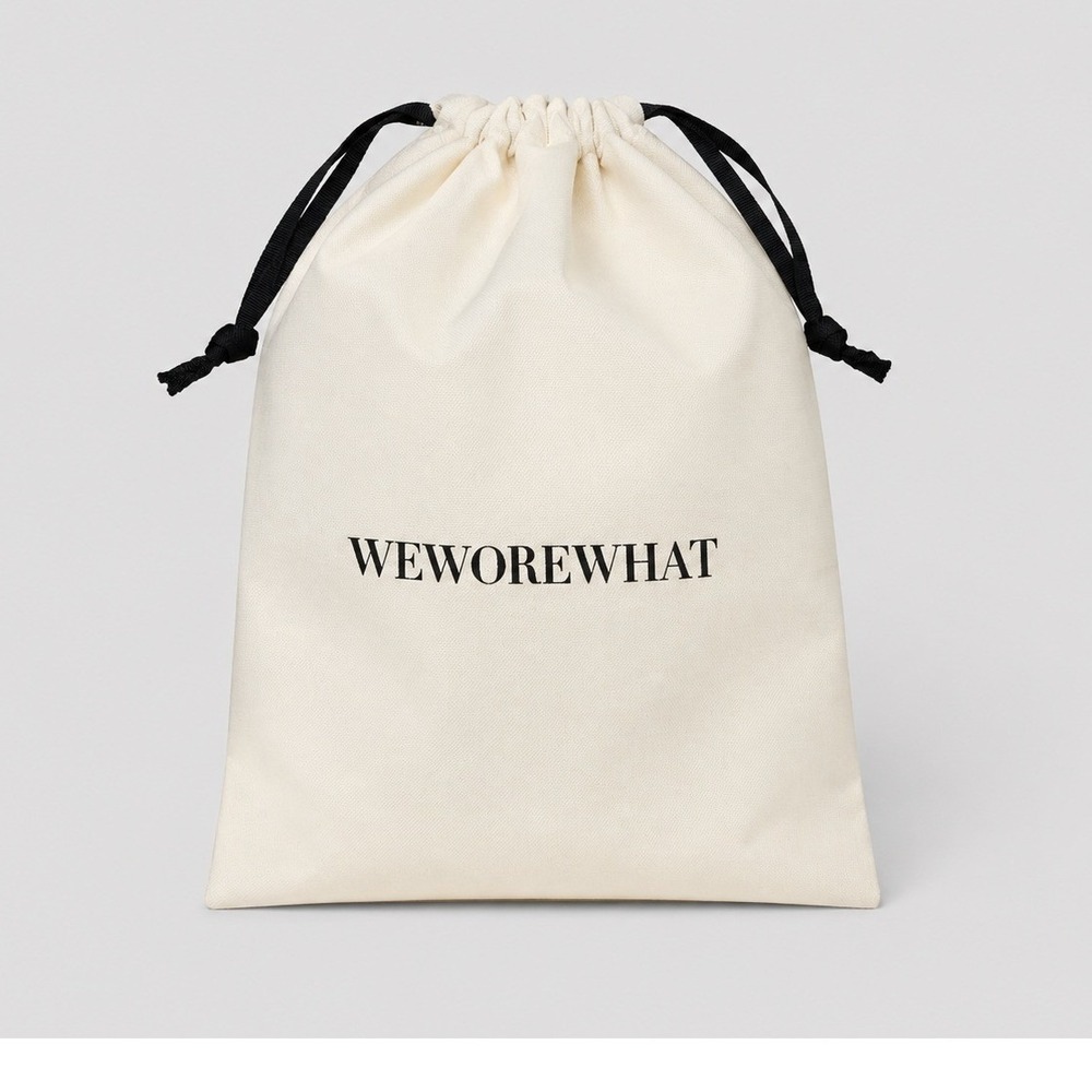 WeWoreWhat Off-White Canvas Drawstring Dust Bag Shoe Handbag Storage 11.5x14